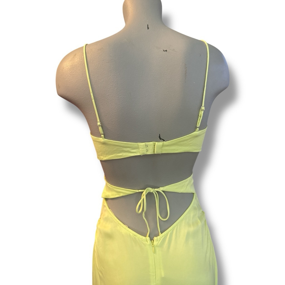 For Love & Lemons Toni Cutout Maxi Dress in Lime Green size Small NWT - Picture 8 of 8